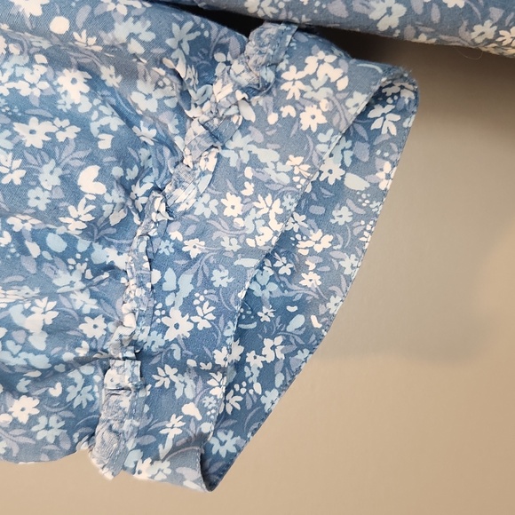 Draper James Blue Ditsy Floral Cotton‎ Blouse Size Small - Picture 8 of 10